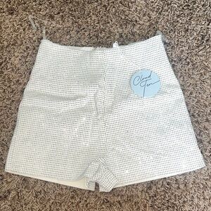 Women's White Bedazzled Shorts